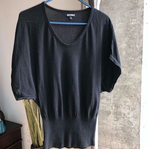 Express Black Sweater, M, Flutter Sleeves